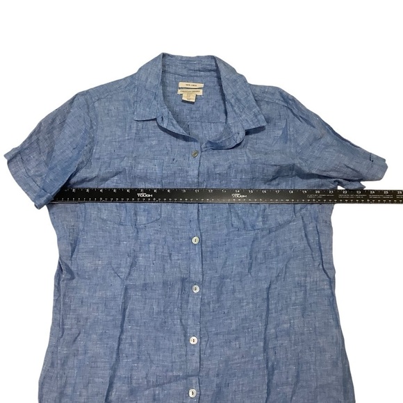 Christian Siriano 100% Linen Button-down Shirt Dress Blue Sz Medium Blue - Picture 9 of 10